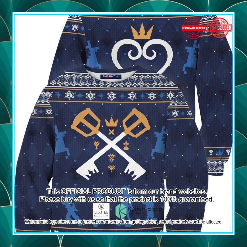 kingdom hearts blue christmas sweater 1 167