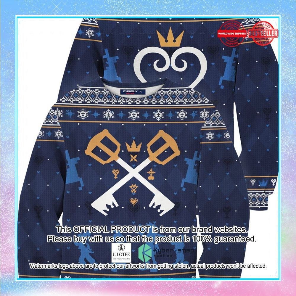 kingdom hearts blue christmas sweater 1 235