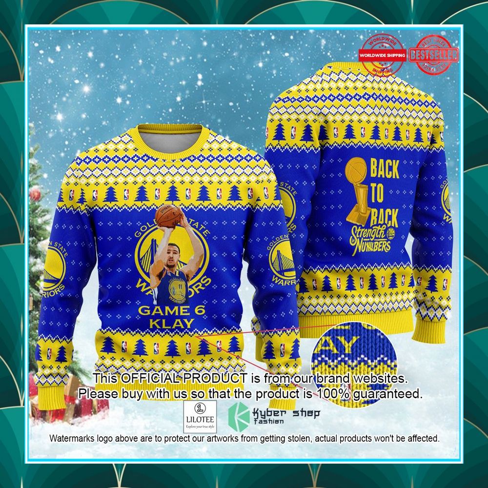 klay thompson golden states warriors nba back to back christmas sweater 1 219