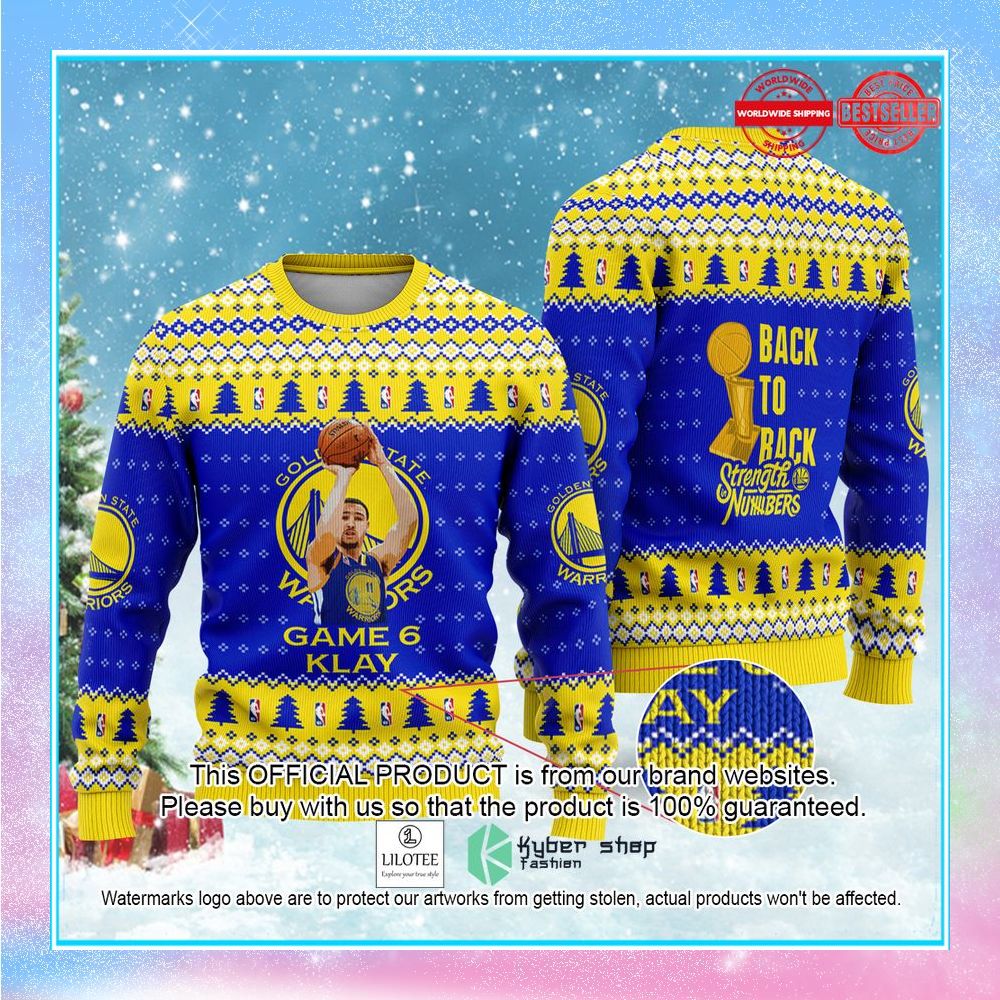 klay thompson golden states warriors nba back to back christmas sweater 1 95
