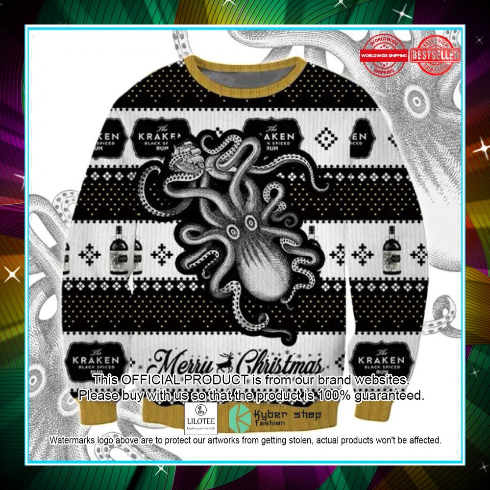 kraken black spiced rum merry christmas ugly sweater 1 64