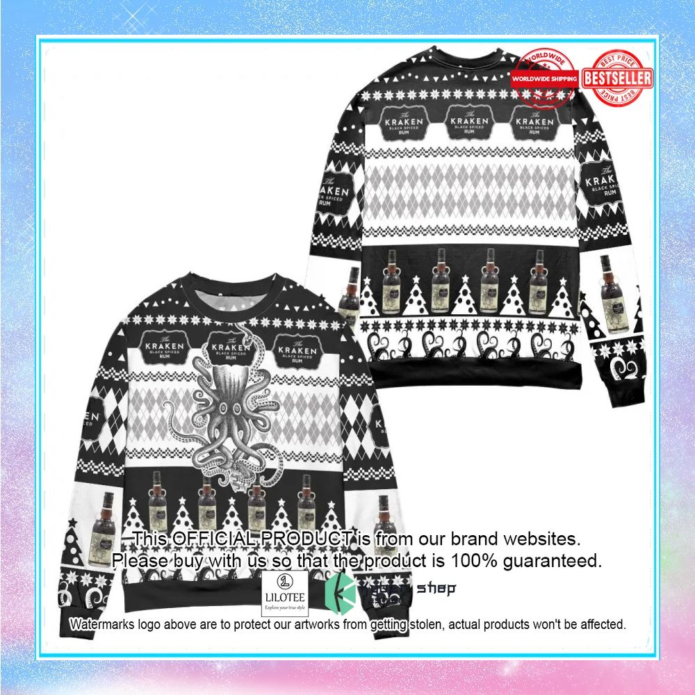 kraken rum black ugly christmas sweater 1 578