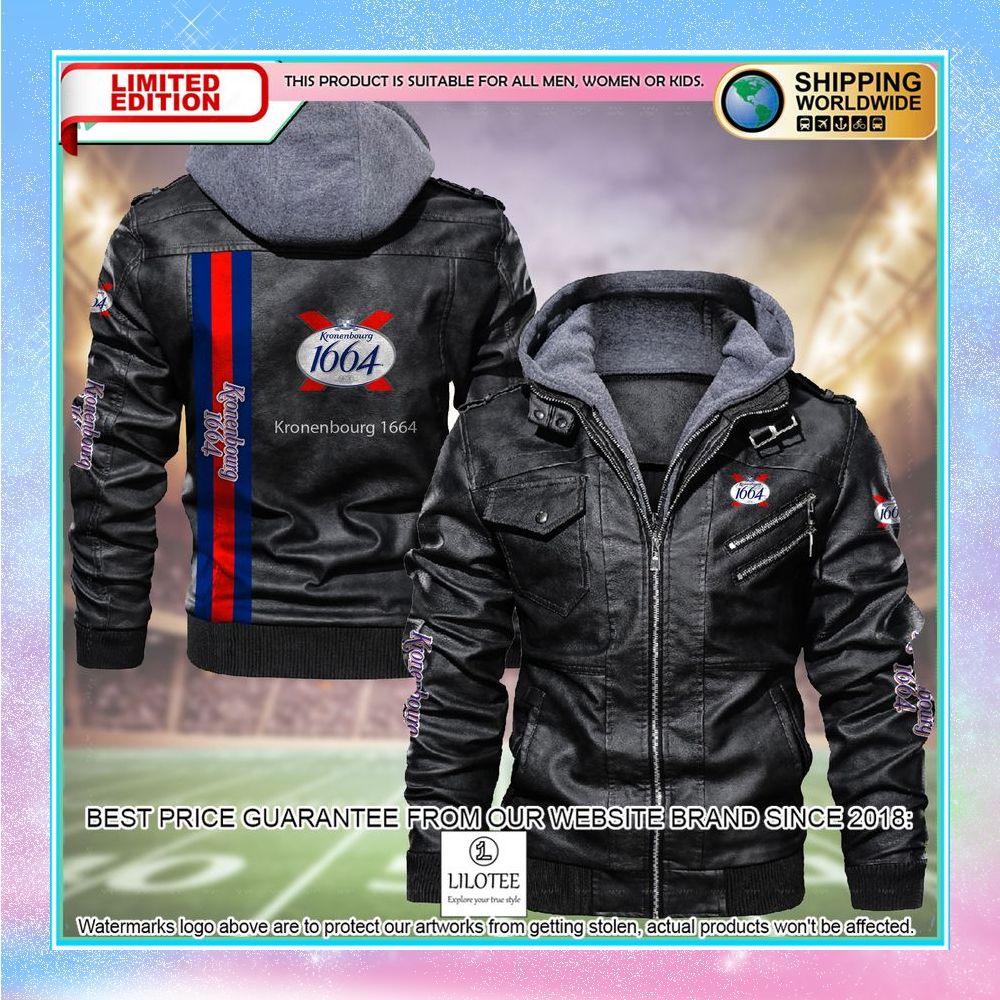 kronenbourg 1664 leather jacket fleece jacket 1 481