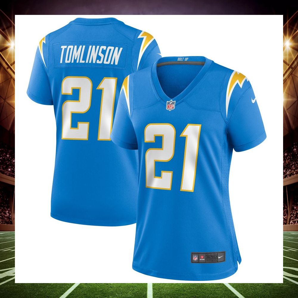 ladainian tomlinson los angeles chargers football retired powder blue football jersey 1 973