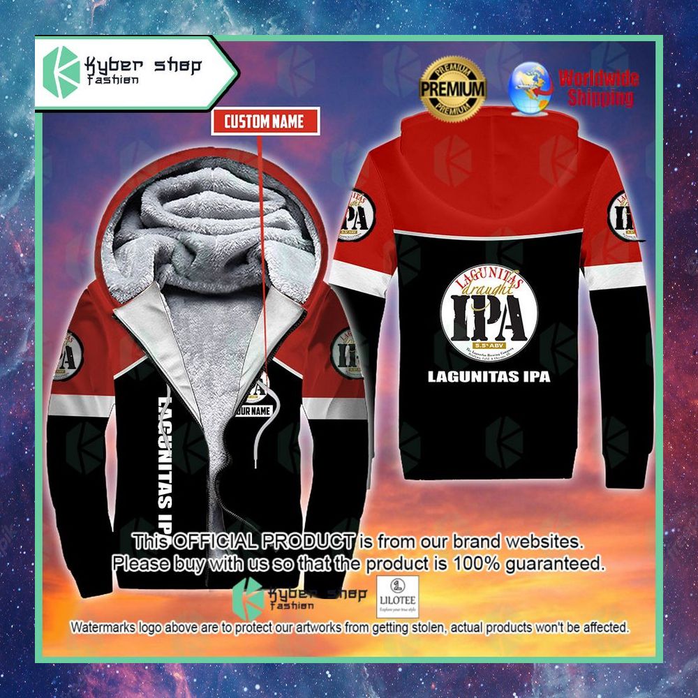 lagunitas ipa custom name 3d fleece hoodie 1 206