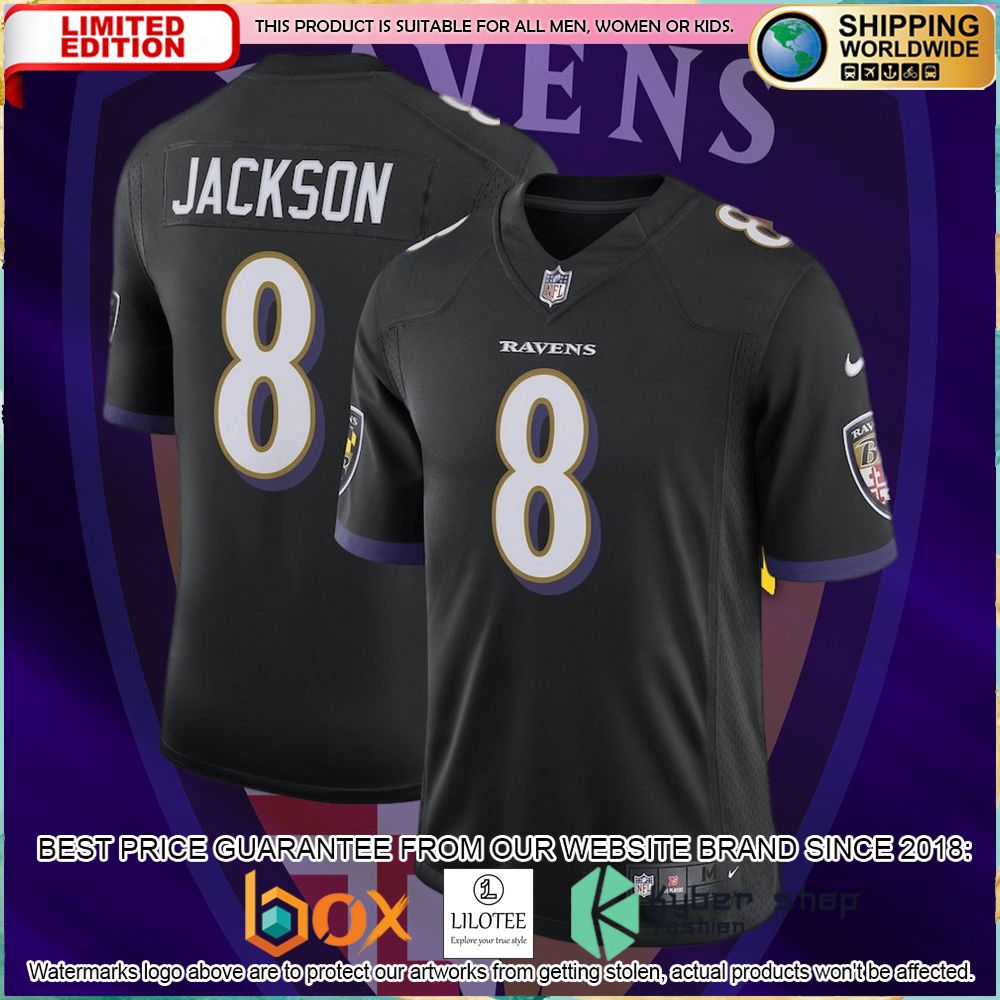 lamar jackson baltimore ravens nike speed machine limited black football jersey 1 958