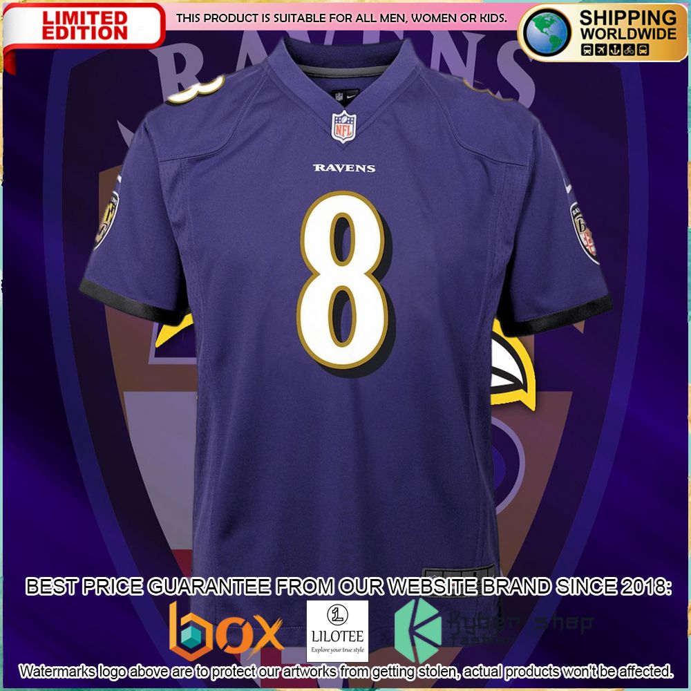 lamar jackson baltimore ravens nike youth purple football jersey 2 56