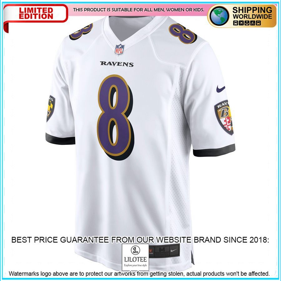 lamar jackson baltimore ravens white football jersey 2 765