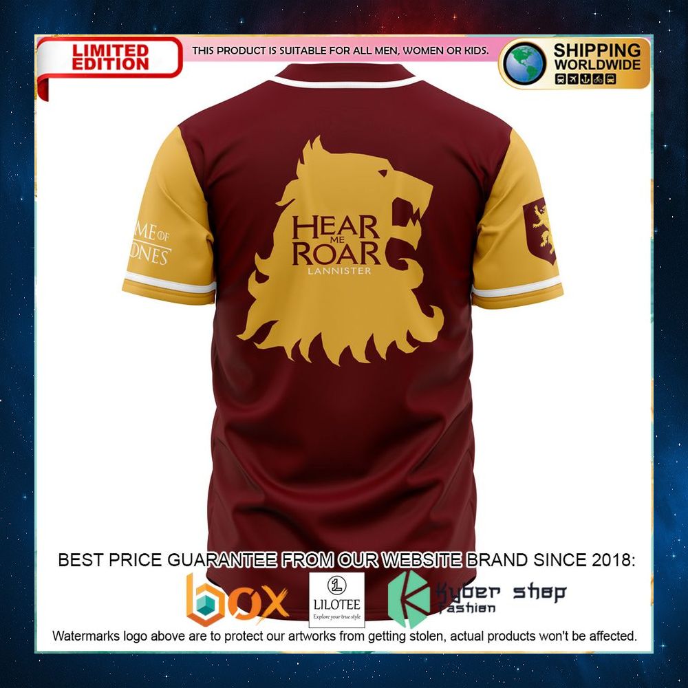 lannisters of casterly rock game of thrones baseball jersey 2 810