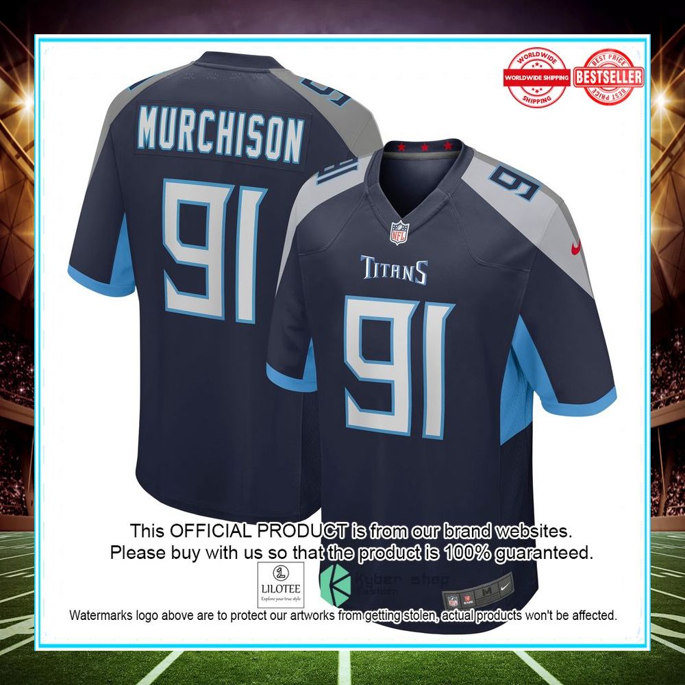 larrell murchison tennessee titans nike game navy football jersey 1 928
