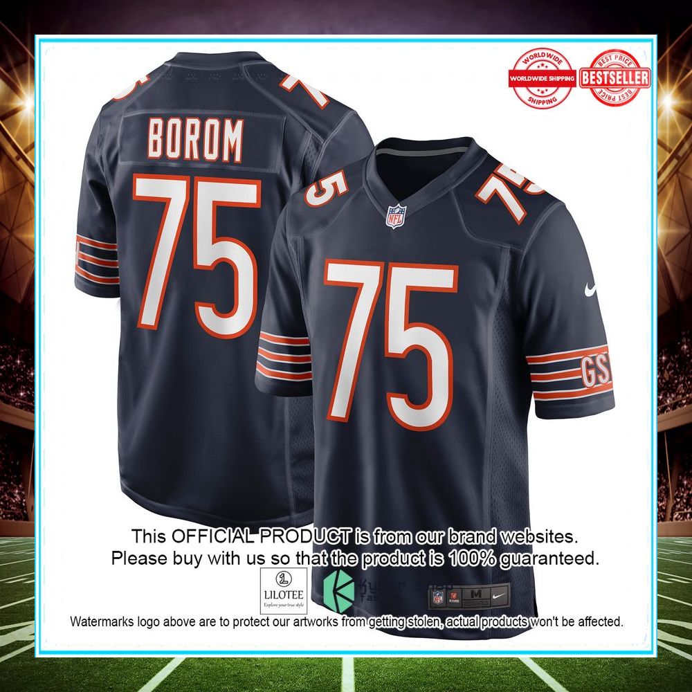 larry borom chicago bears nike navy football jersey 1 352