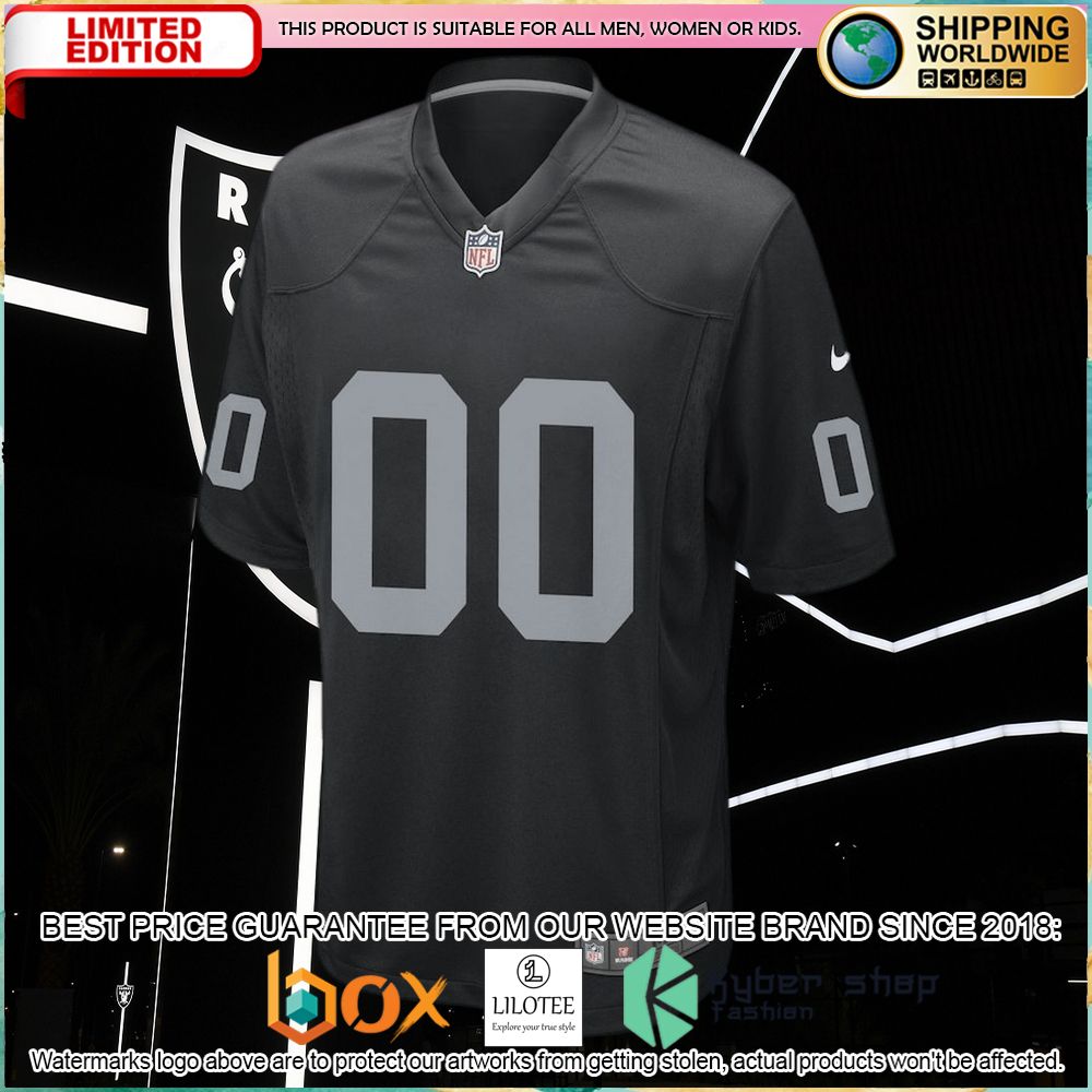 las vegas raiders nike custom black football jersey 2 297