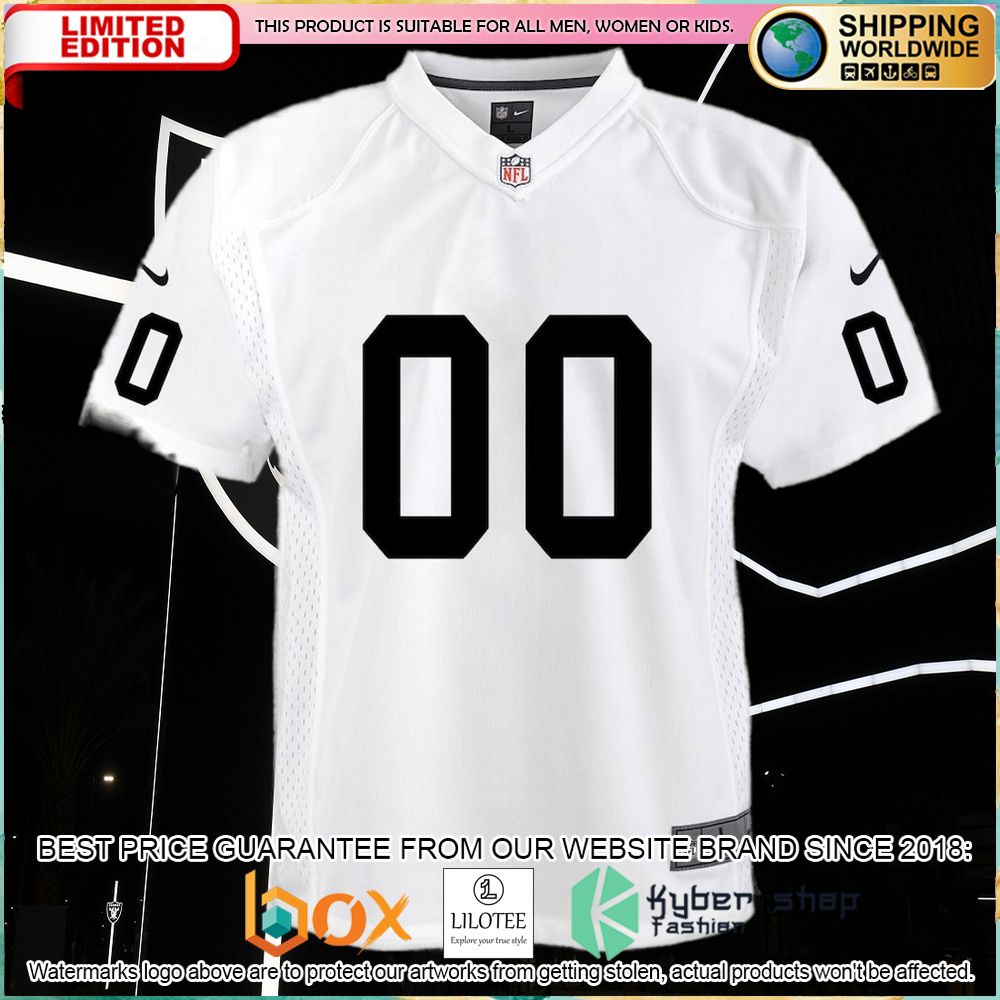 las vegas raiders nike youth team custom white football jersey 2 343