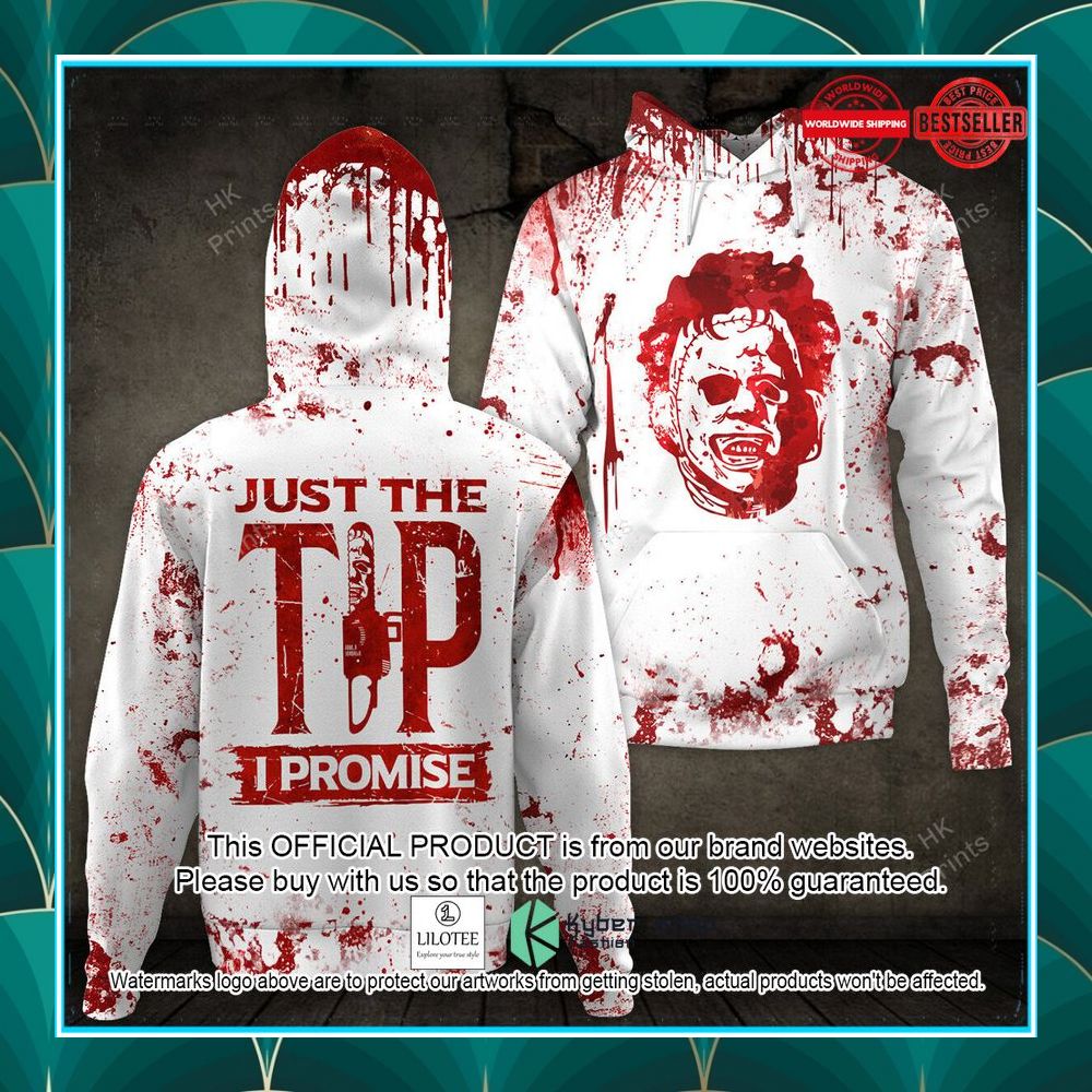 leatherface just the tip i promise christmas hoodie pants 1 565
