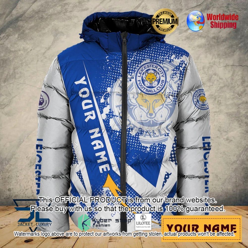 leicester city fc custom name 3d puffer down jacket bomber jacket 1 974