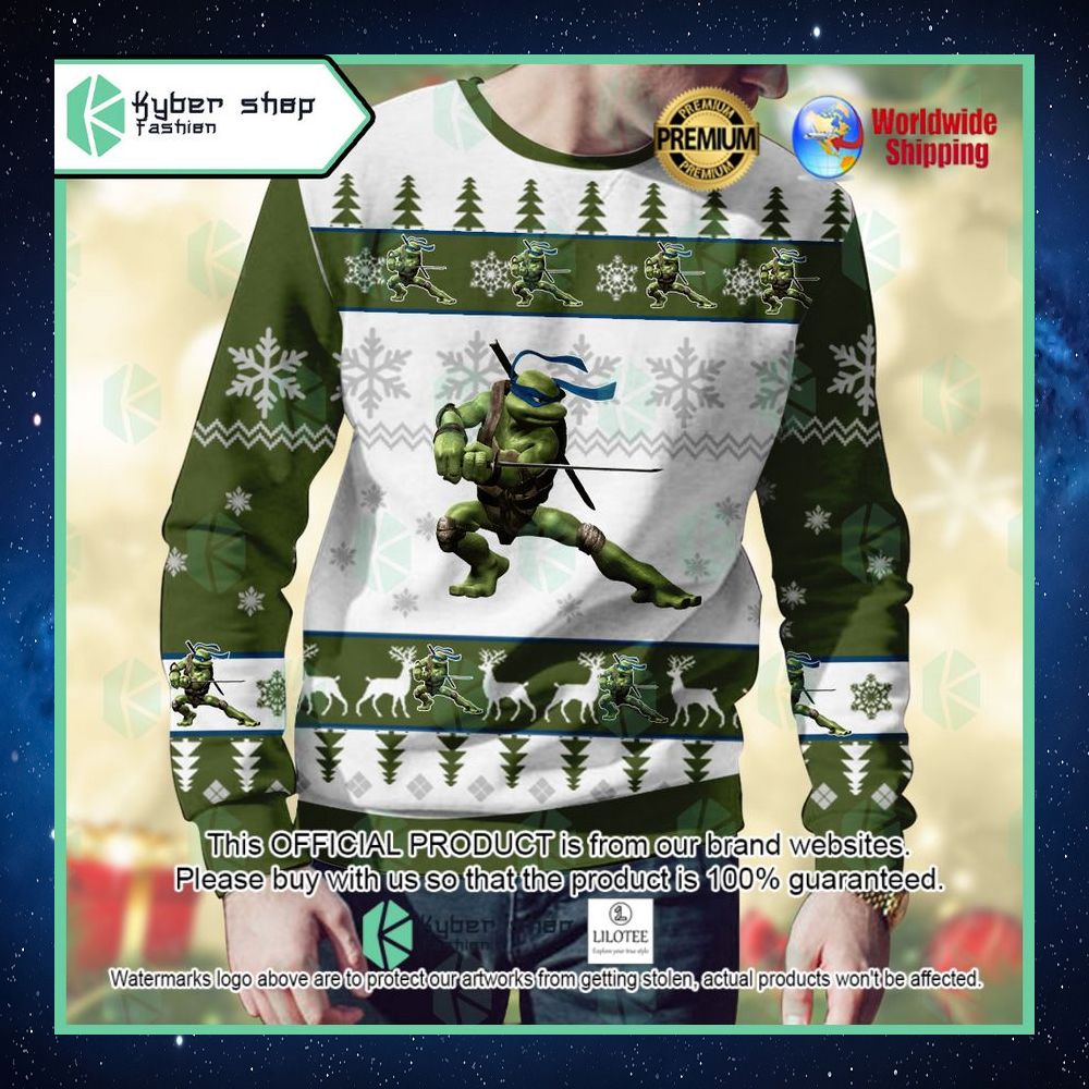 leonardo teenage mutant ninja turtles christmas sweater 1 468