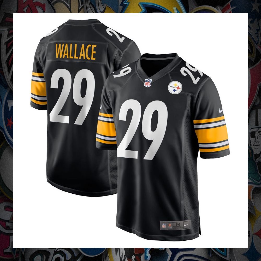 levi wallace pittsburgh steelers black football jersey 1 756