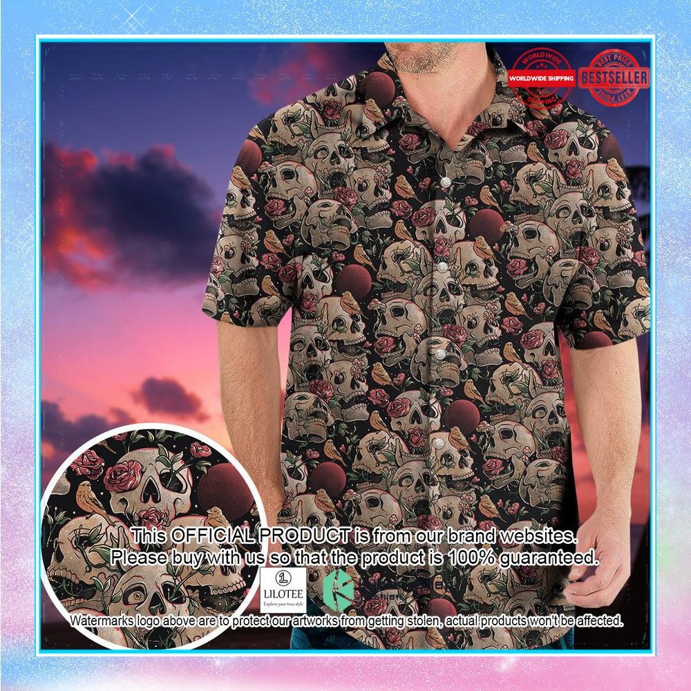 life grows through death skull hawaiian shirt 1 420