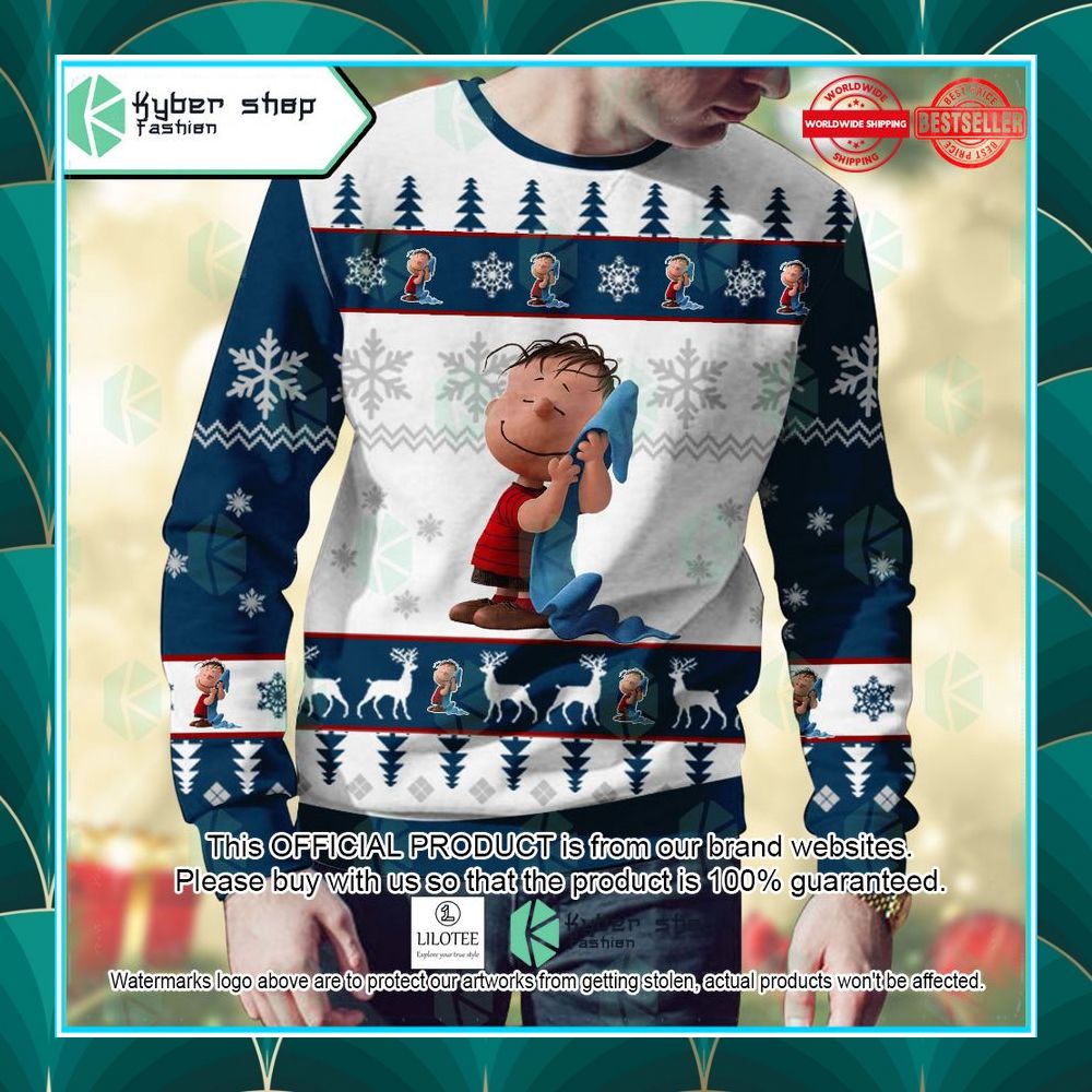 linus van pelt the charlie brown and snoopy show ugly sweater 2 643