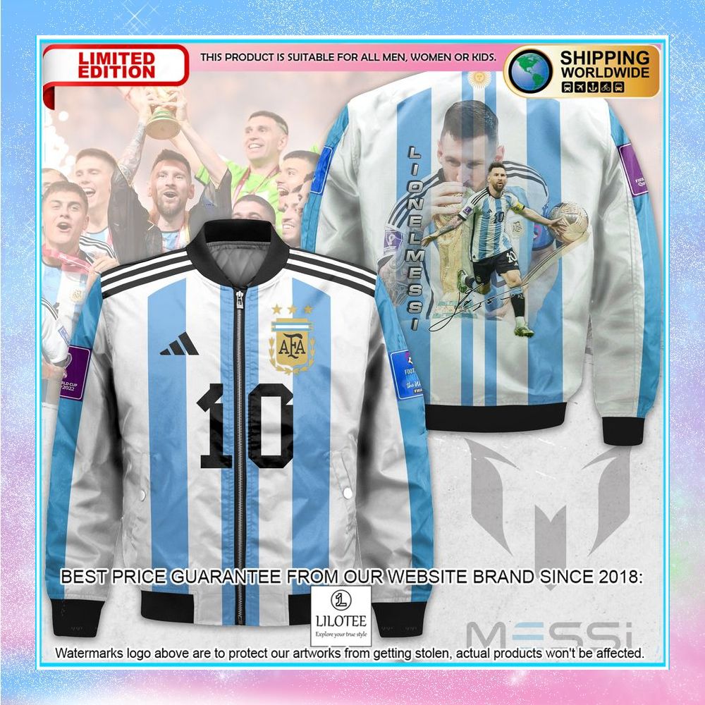 lionel messi 10 fifa world cup 2022 bomber jacket 1 176