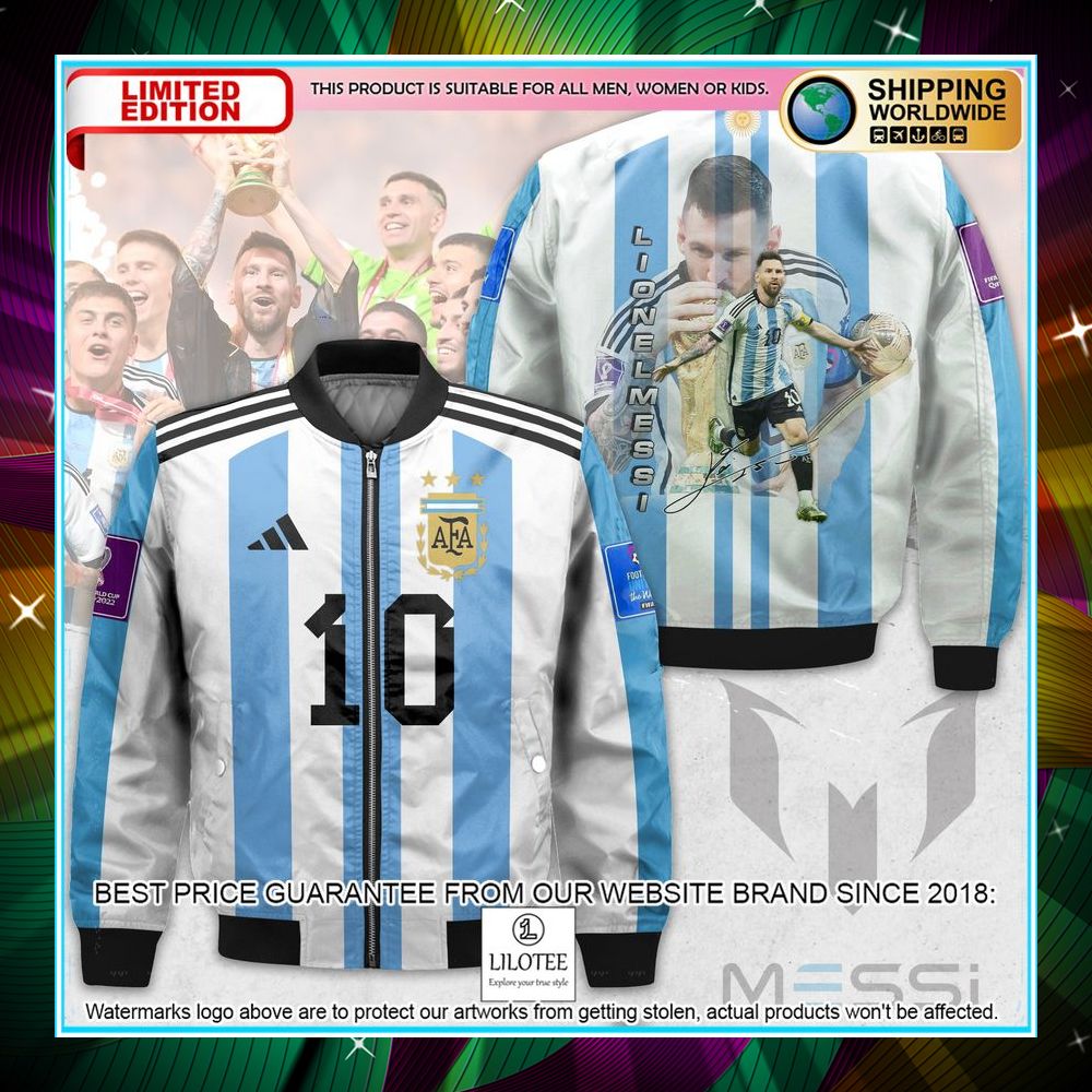 lionel messi 10 fifa world cup 2022 bomber jacket 1 90