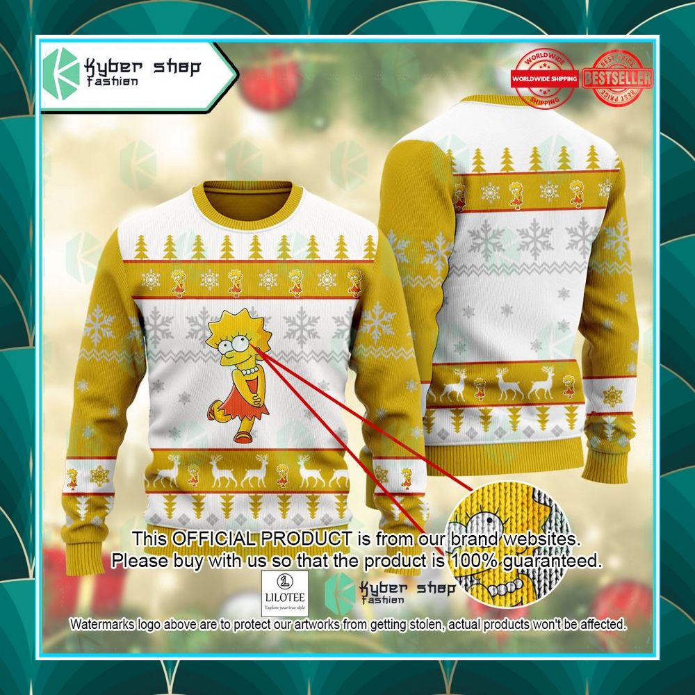 lisa simpson the simpsons ugly sweater 1 373