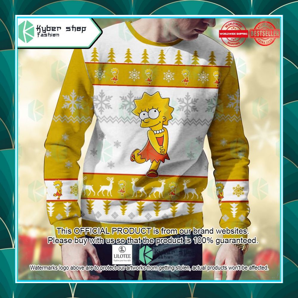 lisa simpson the simpsons ugly sweater 2 988