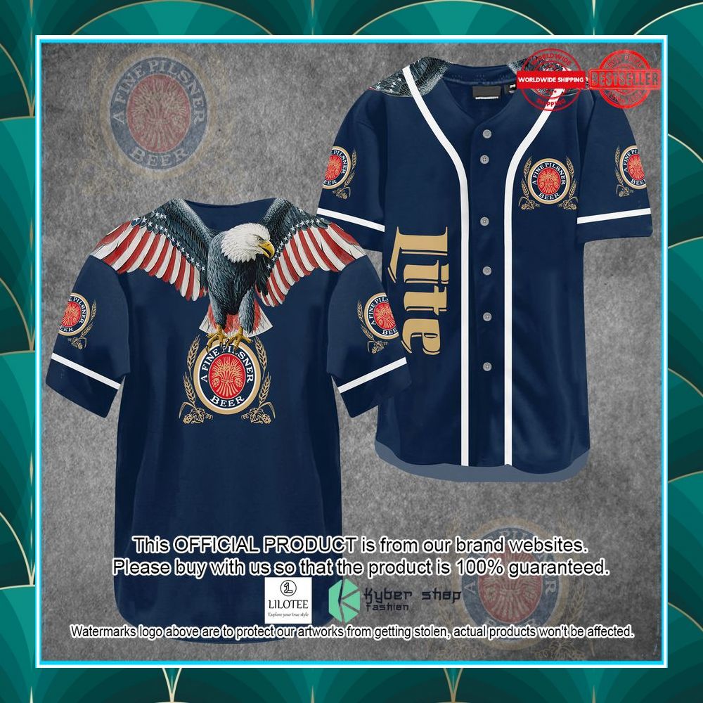 lite beer eagle baseball jersey 1 625