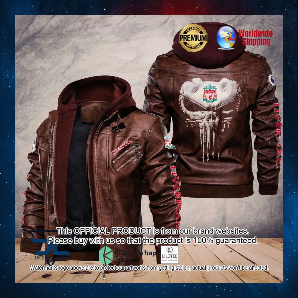 liverpool f c punisher skull leather jacket 2 599
