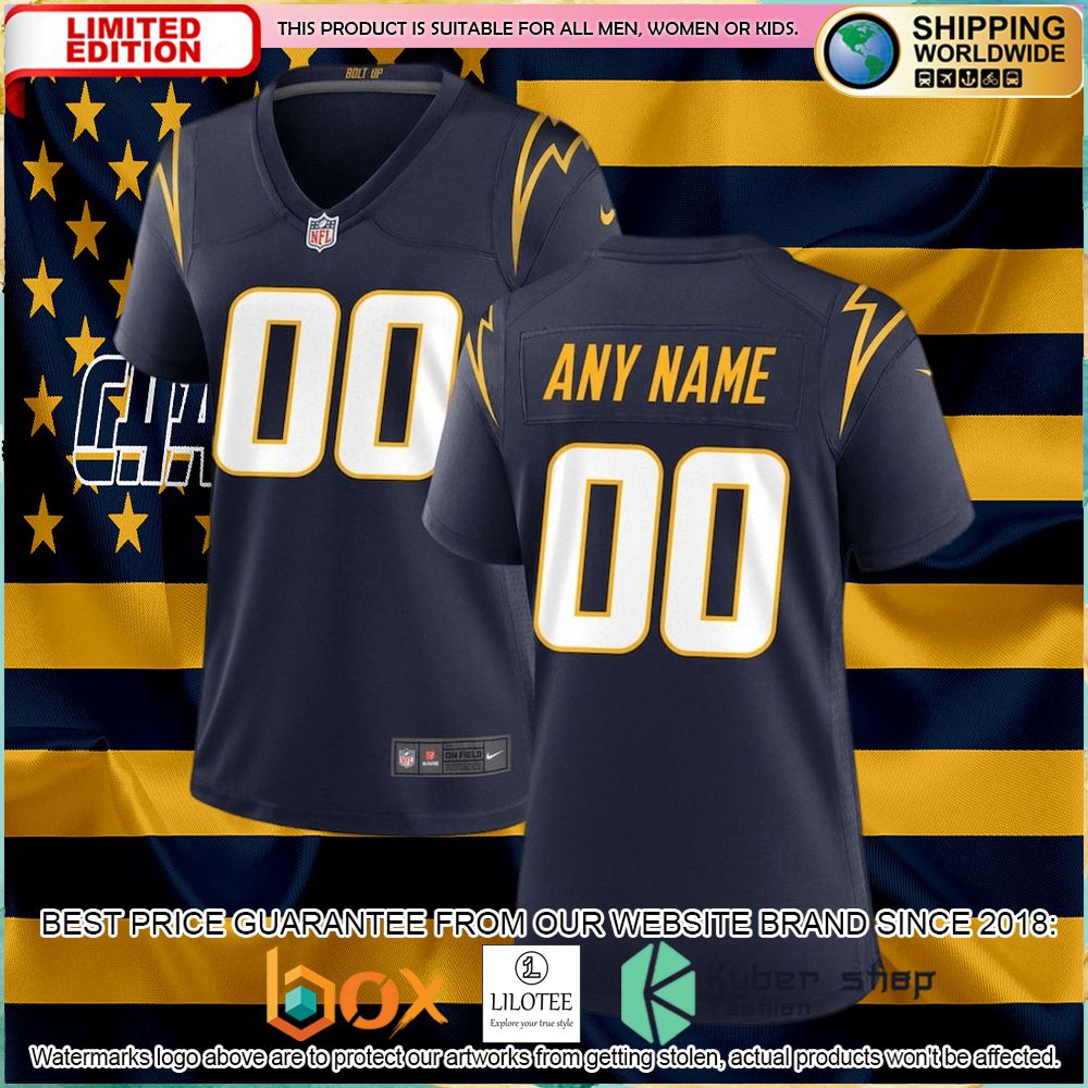 los angeles chargers nike womens alternate custom navy football jersey 1 591