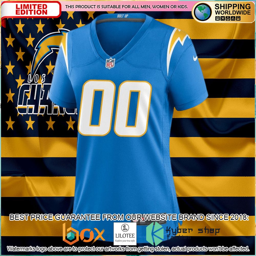 los angeles chargers nike womens custom powder blue football jersey 2 989