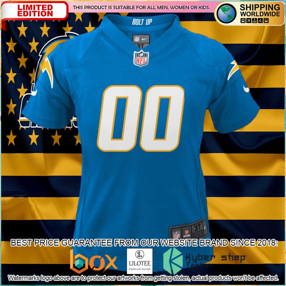 los angeles chargers nike youth custom powder blue football jersey 2 522