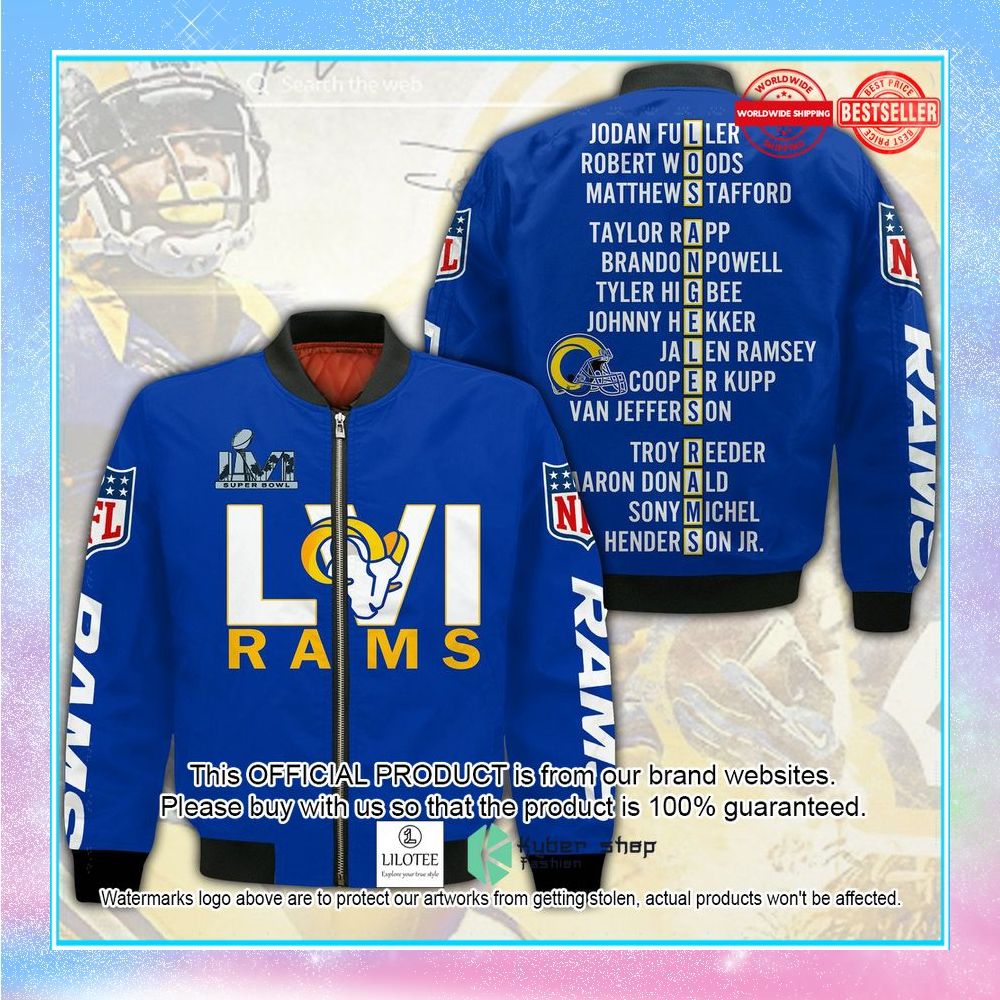 los angeles rams players name bomber jacket 1 612