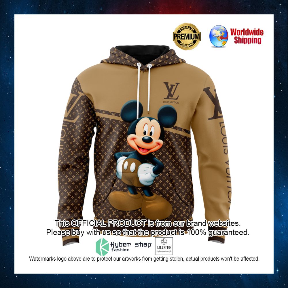 louis vuitton mickey mouse brown 3d hoodie 1 646