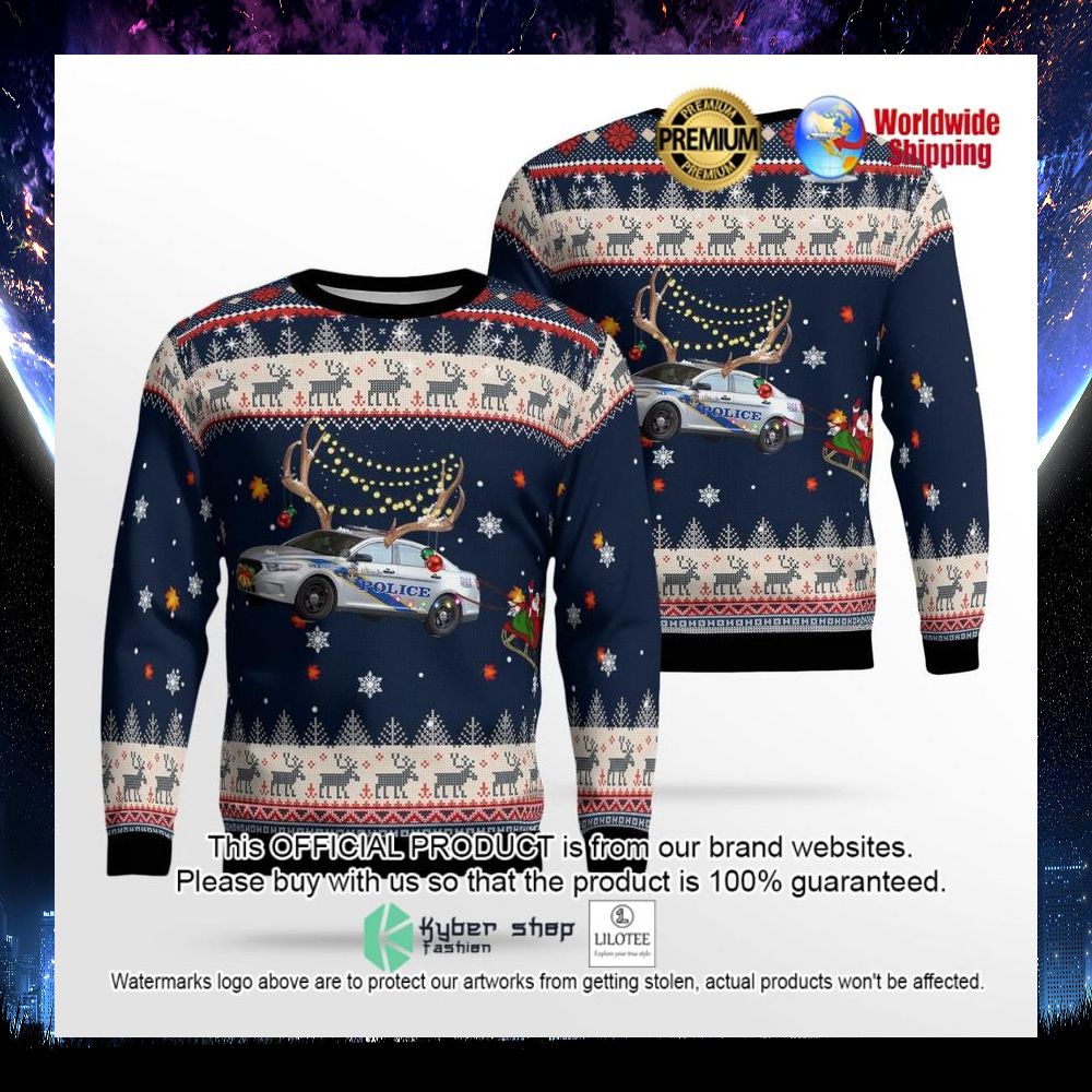 louisville metro police ford taurus police car ugly sweater 1 850