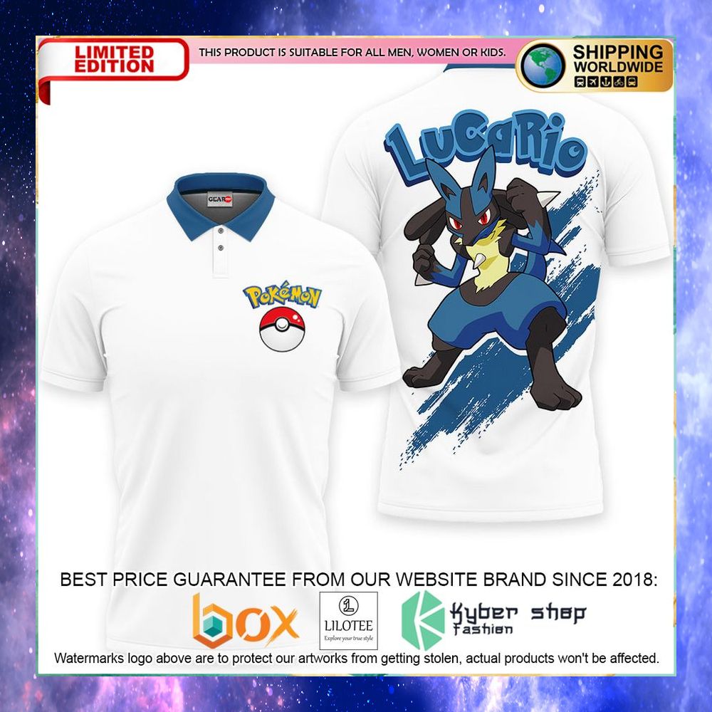 lucario pokemon anime polo shirt 1 360