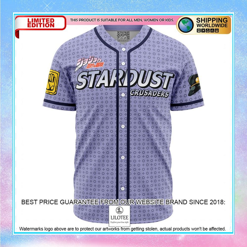 lucid stardust crusaders jojos bizarre adventure baseball jersey 1 431