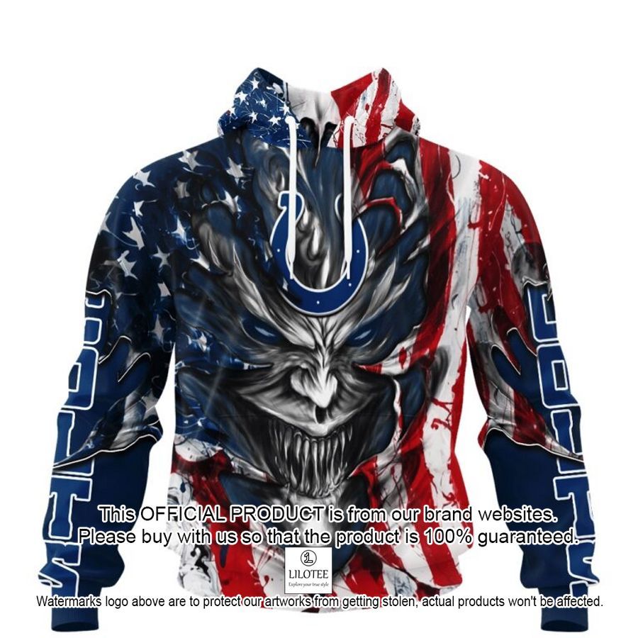 personalized indianapolis colts demon face american flag shirt hoodie 1 131