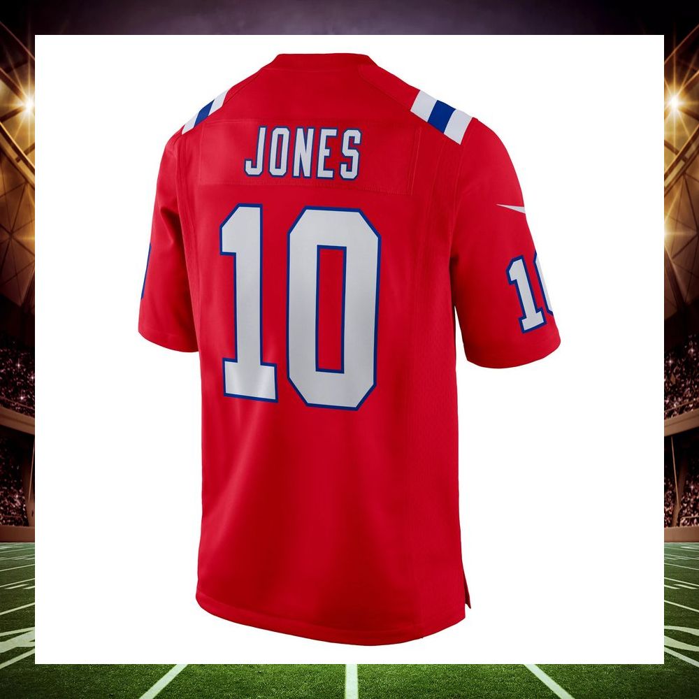 mac jones new england patriots alternate red football jersey 3 157