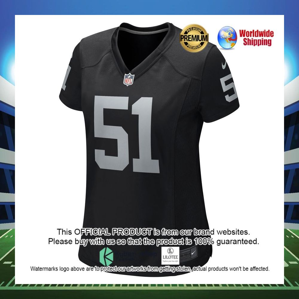 malcolm koonce las vegas raiders nike womens game black football jersey 2 349