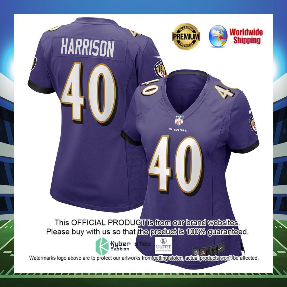 malik harrison baltimore ravens nike womens game purple football jersey 1 323