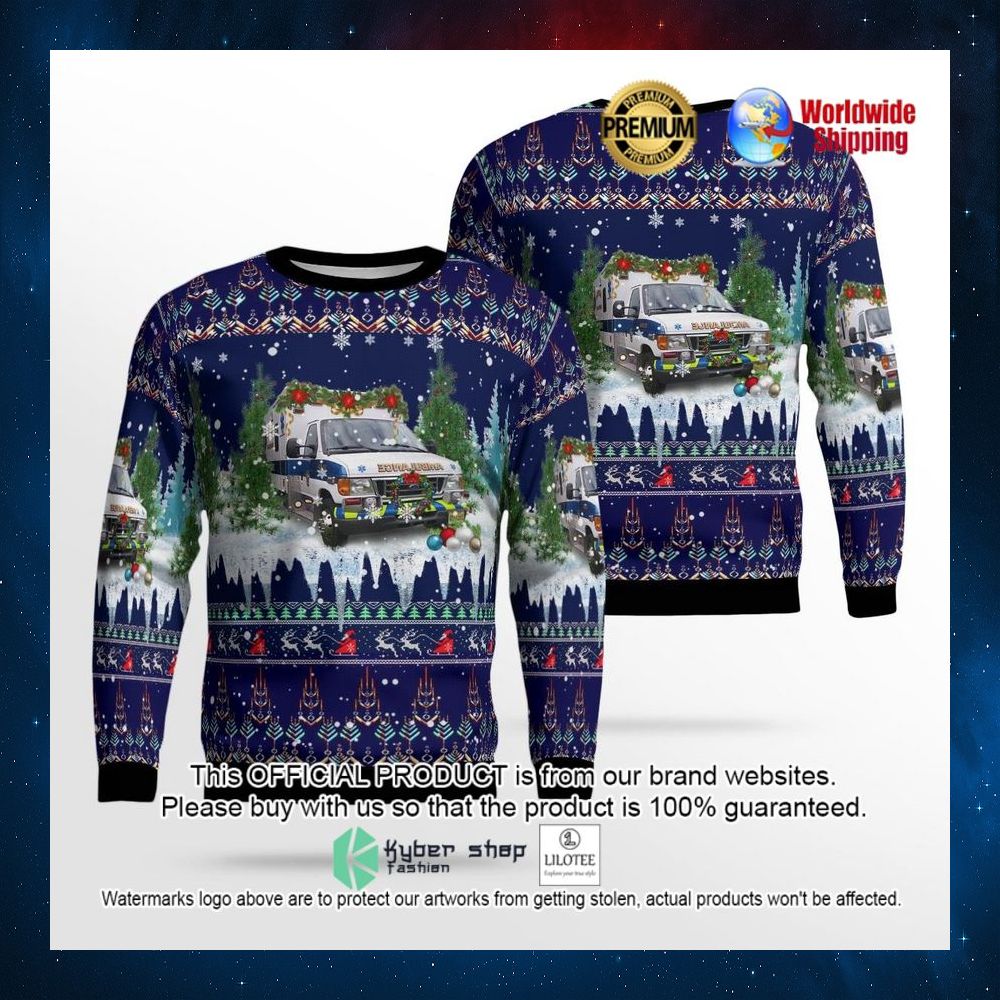 manville first aid and rescue squad manville new jersey christmas sweater 1 481