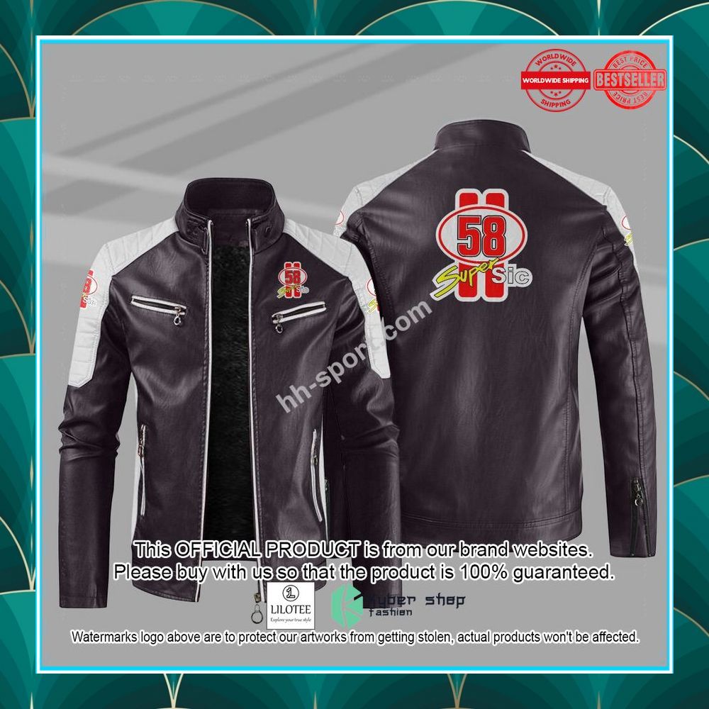 marco simoncelli sic 58 motogp motor leather jacket 7 573
