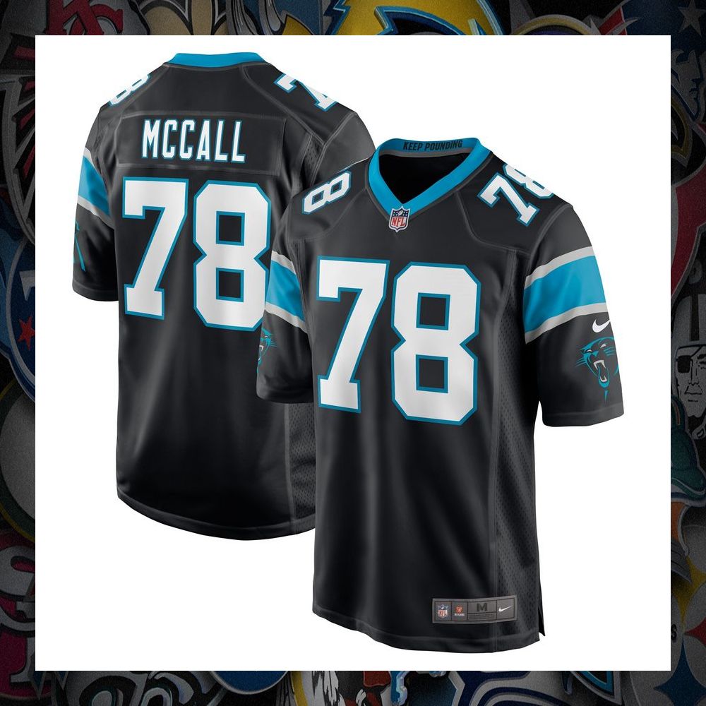 marquan mccall carolina panthers black football jersey 1 133