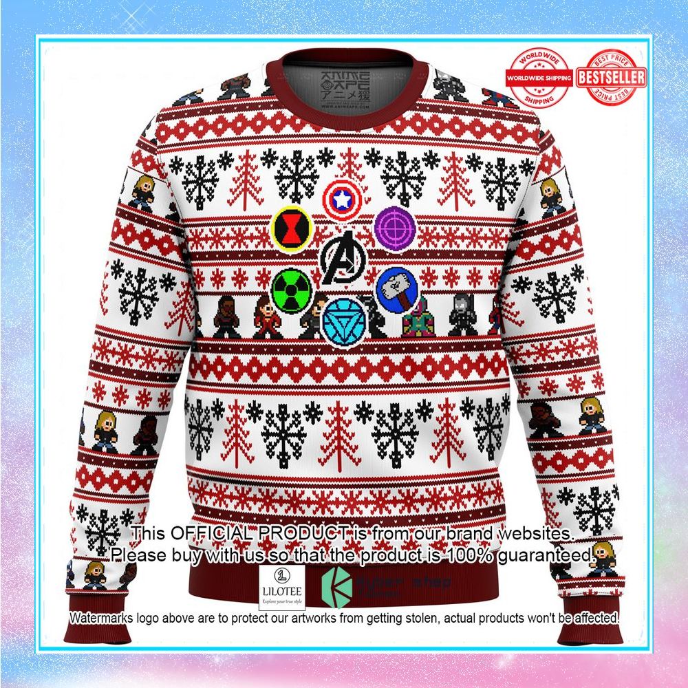 marvel avengers retro ugly christmas sweater 1 753