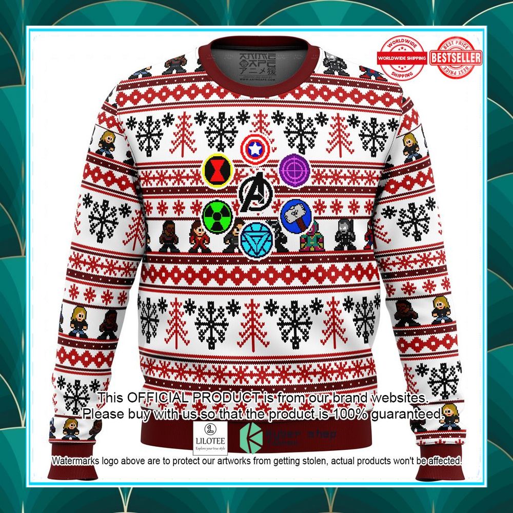 marvel avengers retro ugly christmas sweater 1 863