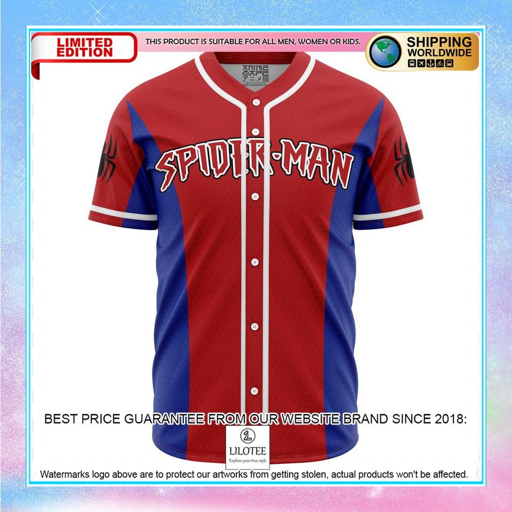 marvel spiderman baseball jersey 1 989