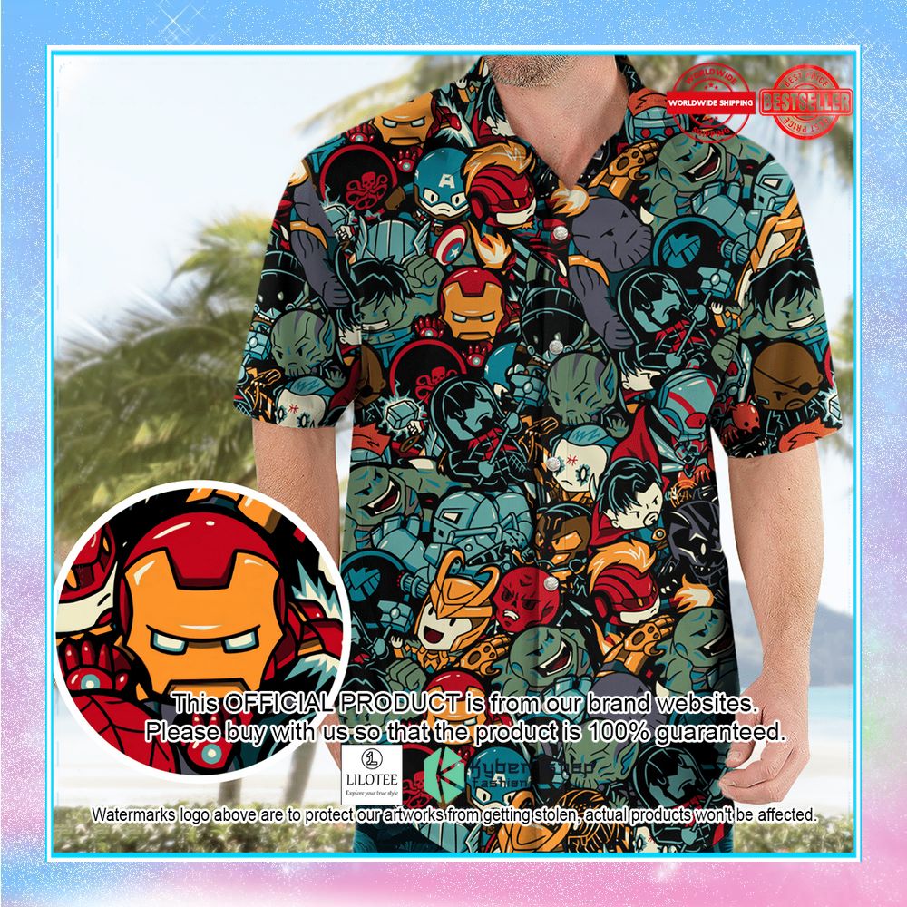marvelous chibi characters pattern hawaiian shirt 1 667