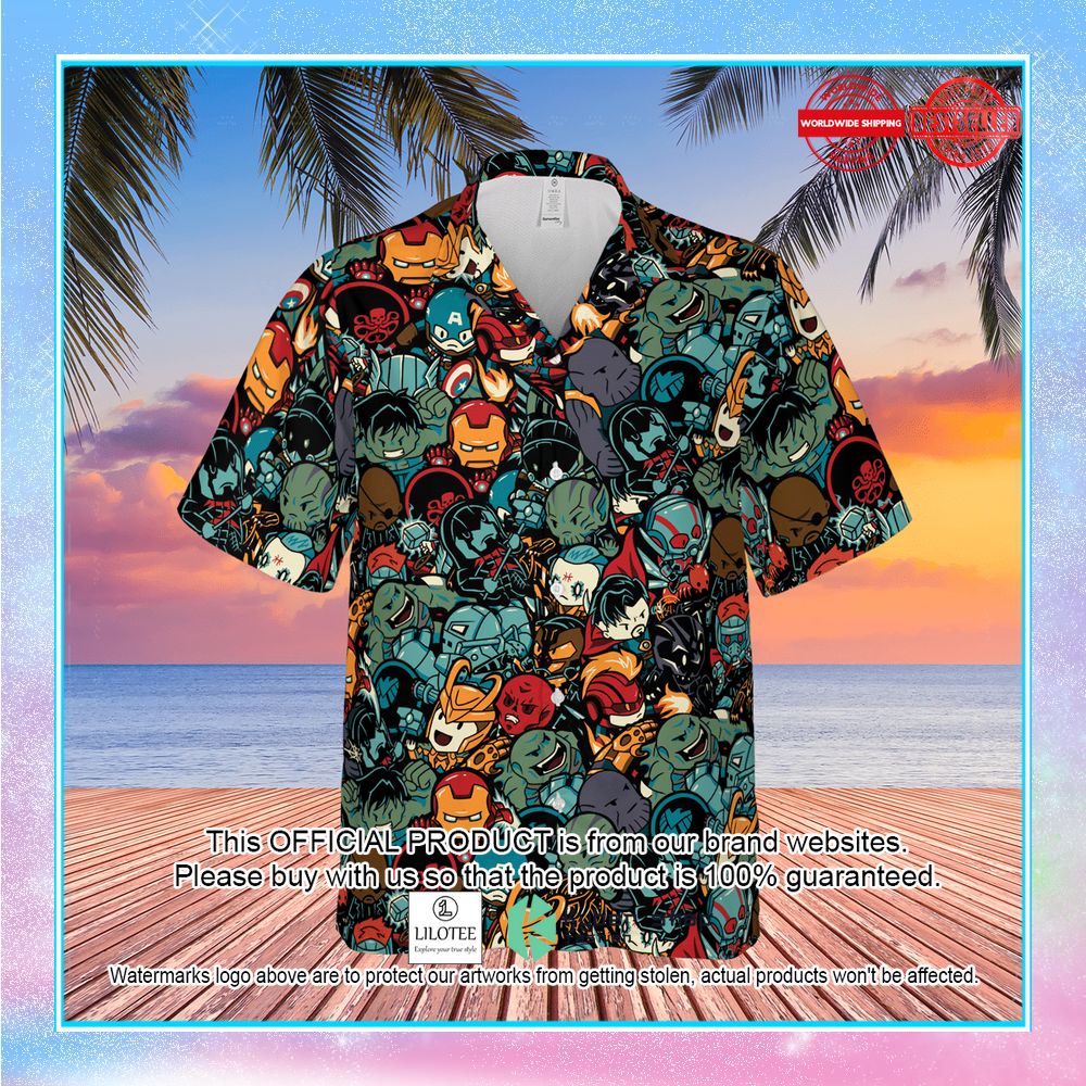 marvelous chibi characters pattern hawaiian shirt 2 380