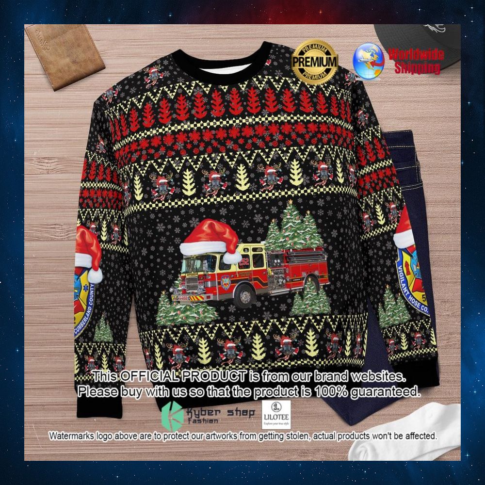 Massachusetts Boston EMS Santa Hat Ugly Sweater - LIMITED EDITION 4 massachusetts boston ems santa hat ugly sweater 1 91
